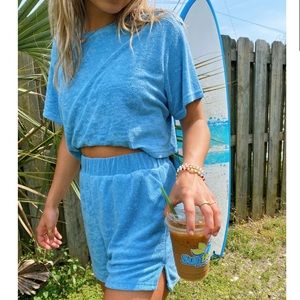 Blue Terry Cloth Set